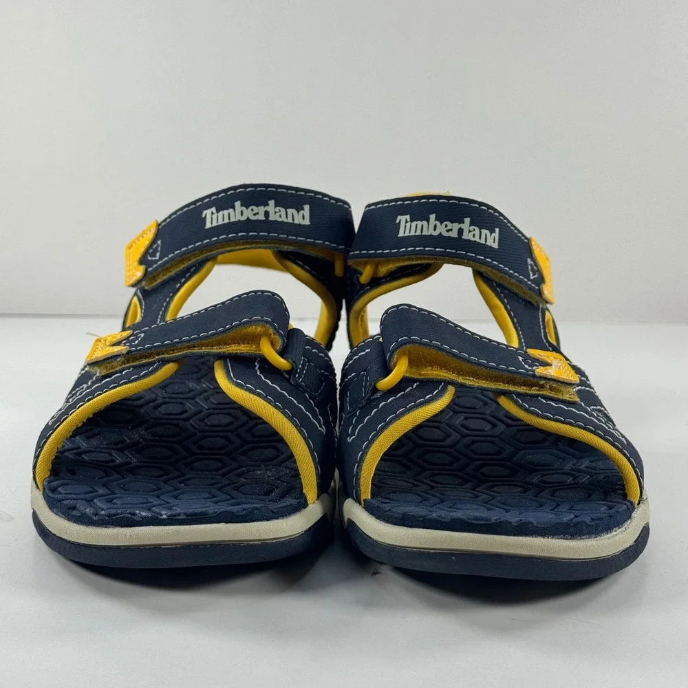 Timberland Adventure Seeker Boys‎ Navy Yellow Sandals A5798 Size 2 US